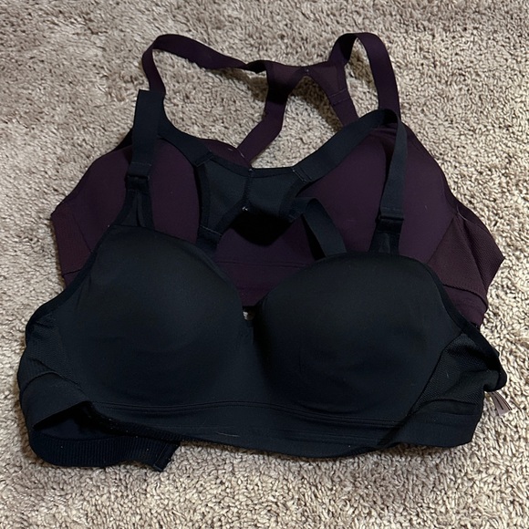 Victoria's Secret Other - Victoria's Secret Black and Plum Padded Sports Bra Duo